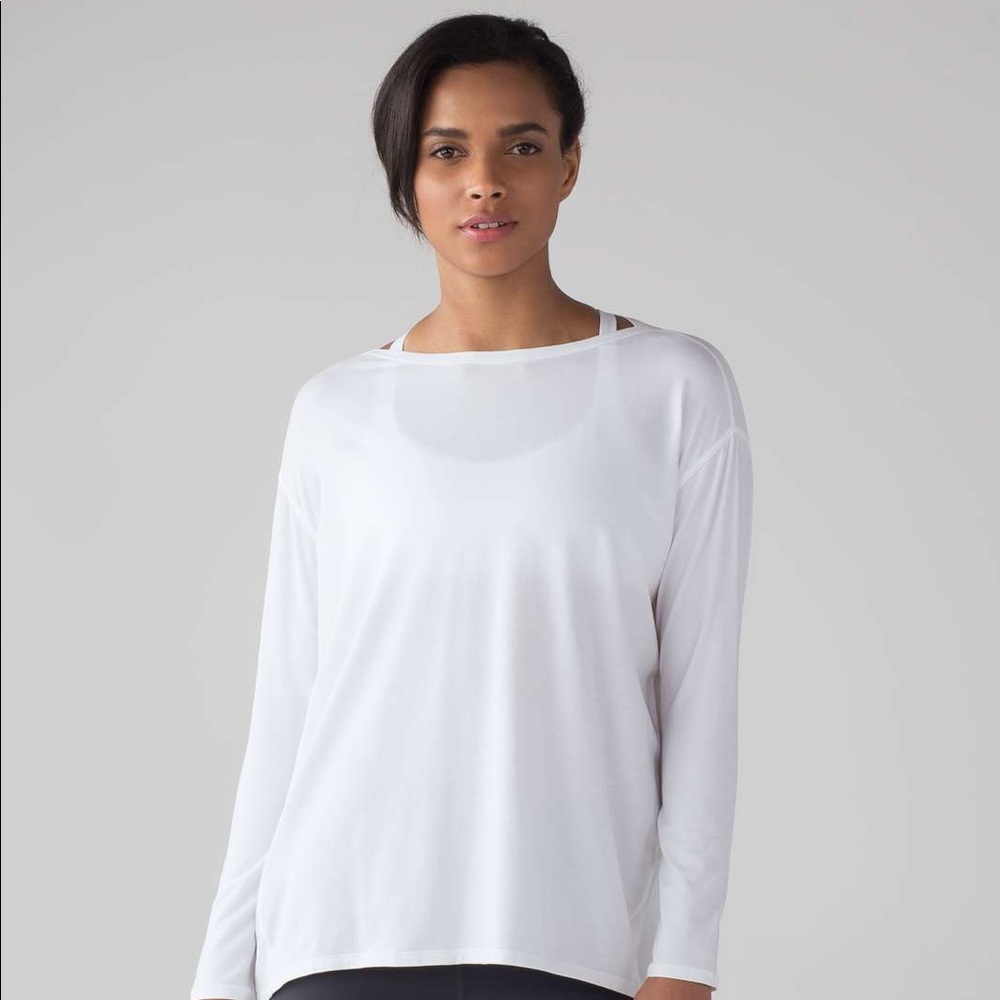 Lululemon white long sleeve shirt size 12